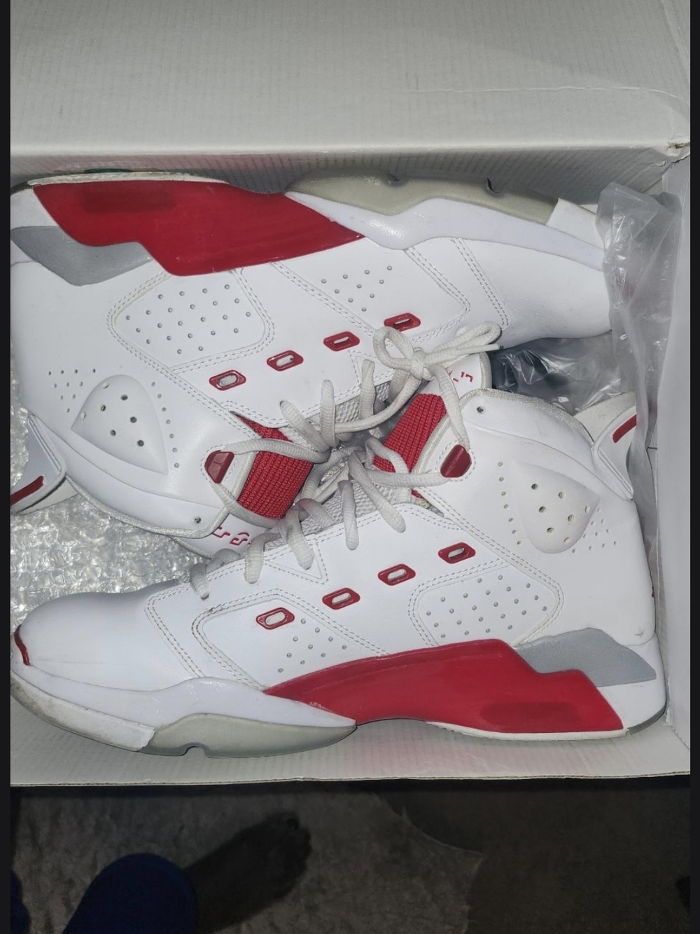 Jordan Men’s White Red Basketball Sneakers